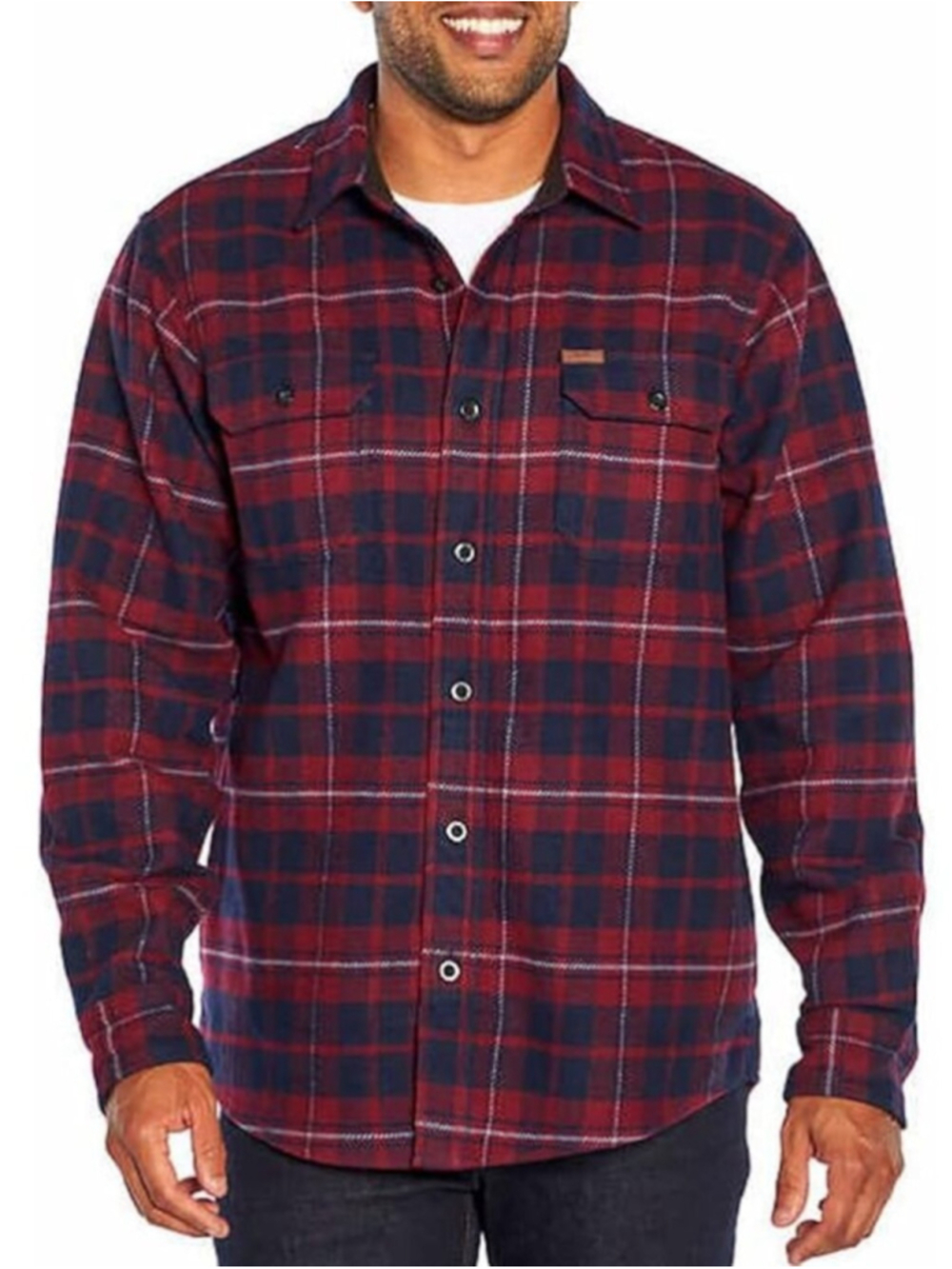 ORVIS Big Bear Heavyweight Flannel Shirt Shacket Sangria Plaid Small Button Down